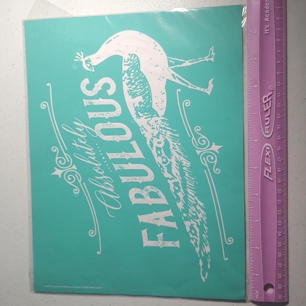 Chalk Couture Absolutely Fabulous Peacock Transfer